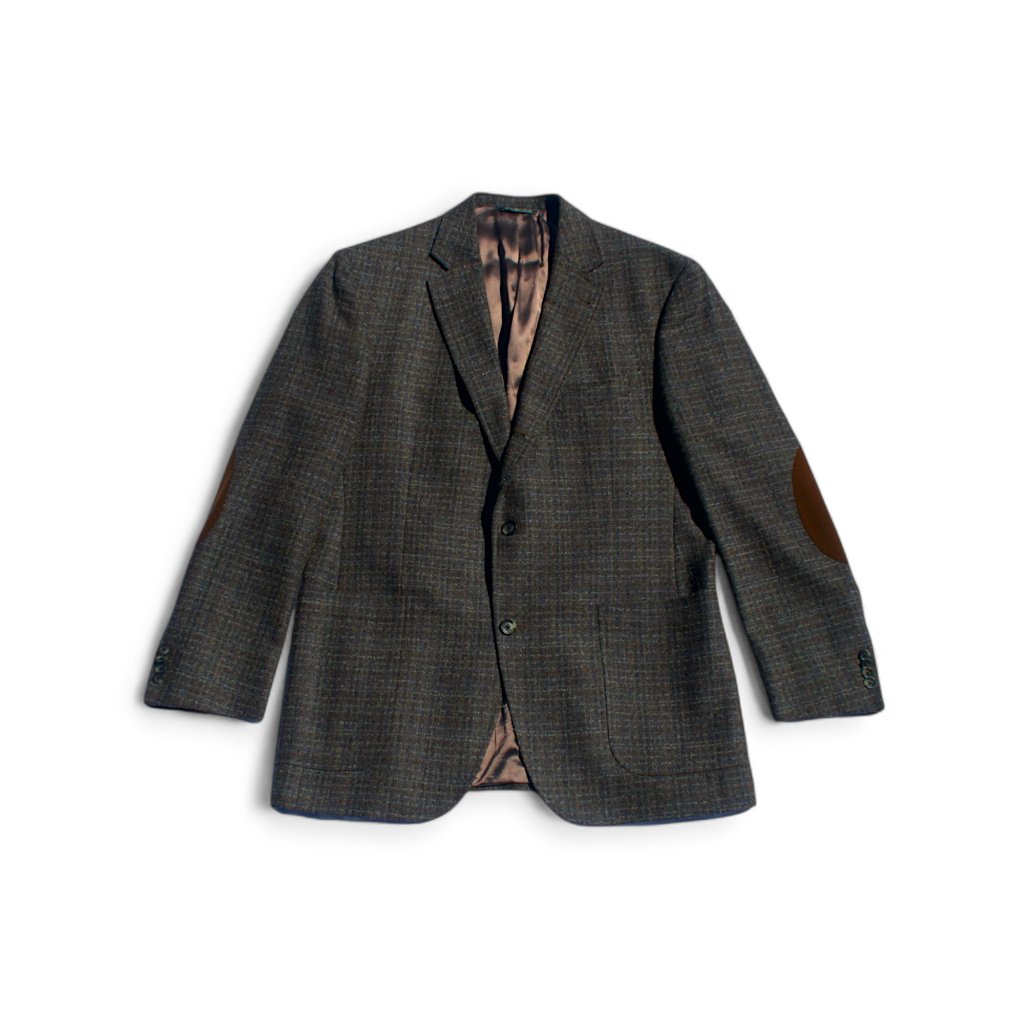 Savile Row Gold Wool Sport Coat (Charcoal/Blue)